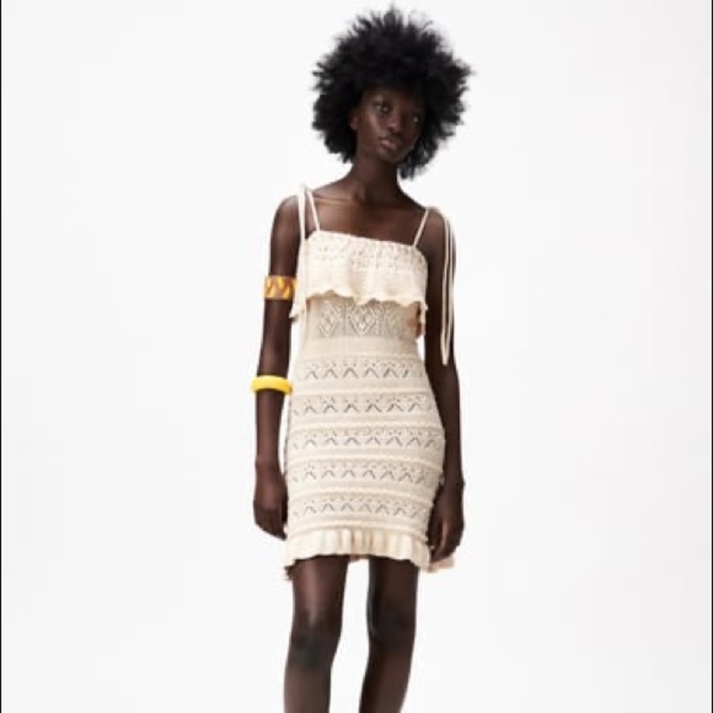 ZARA CREAM CROCHET DRESS